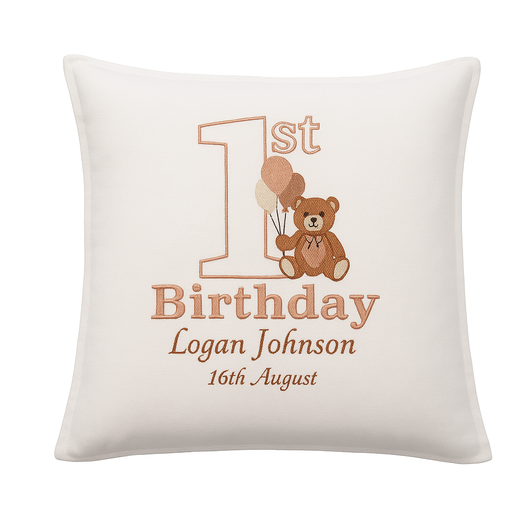 Personalised Birthday Teddybear Cushion  image 0