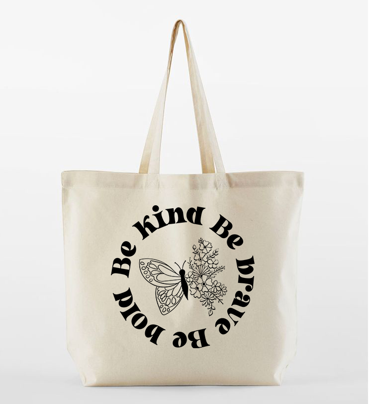 Beige Premium Inspirational Quote Tote Bag – Customisable image 14