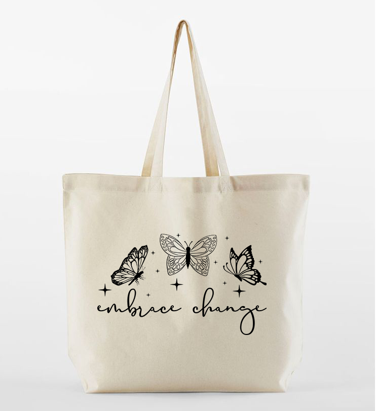 Beige Premium Inspirational Quote Tote Bag – Customisable image 11