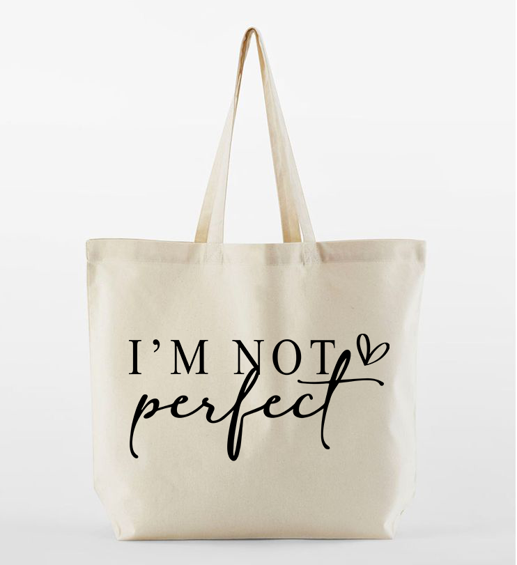 Beige Premium Inspirational Quote Tote Bag – Customisable image 7