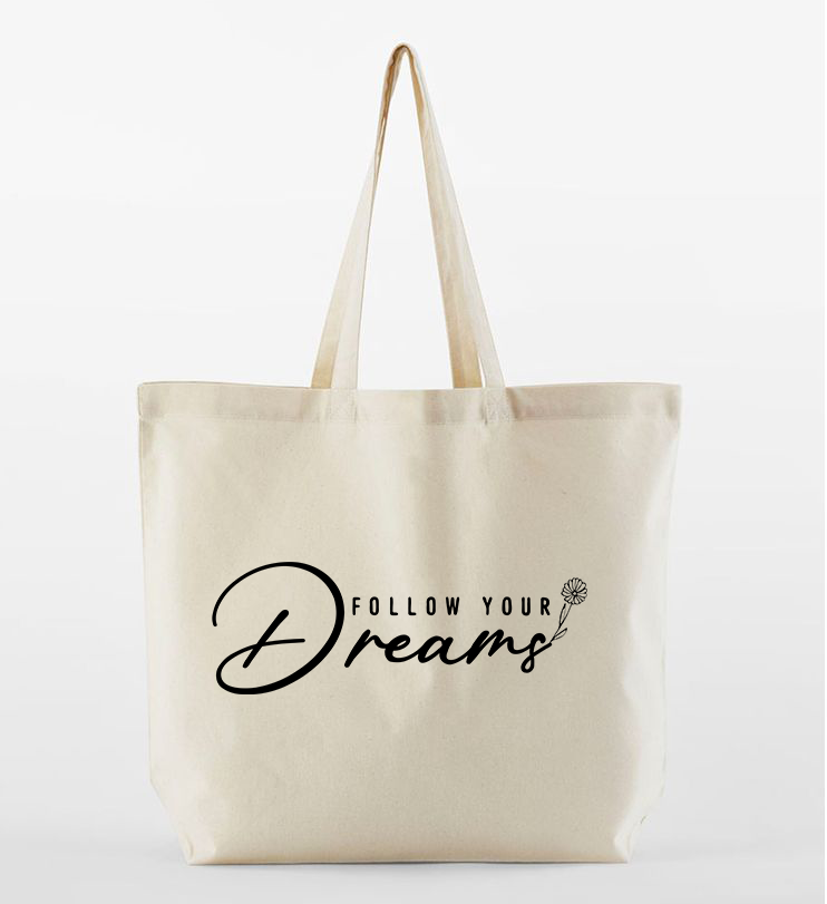 Beige Premium Inspirational Quote Tote Bag – Customisable image 10