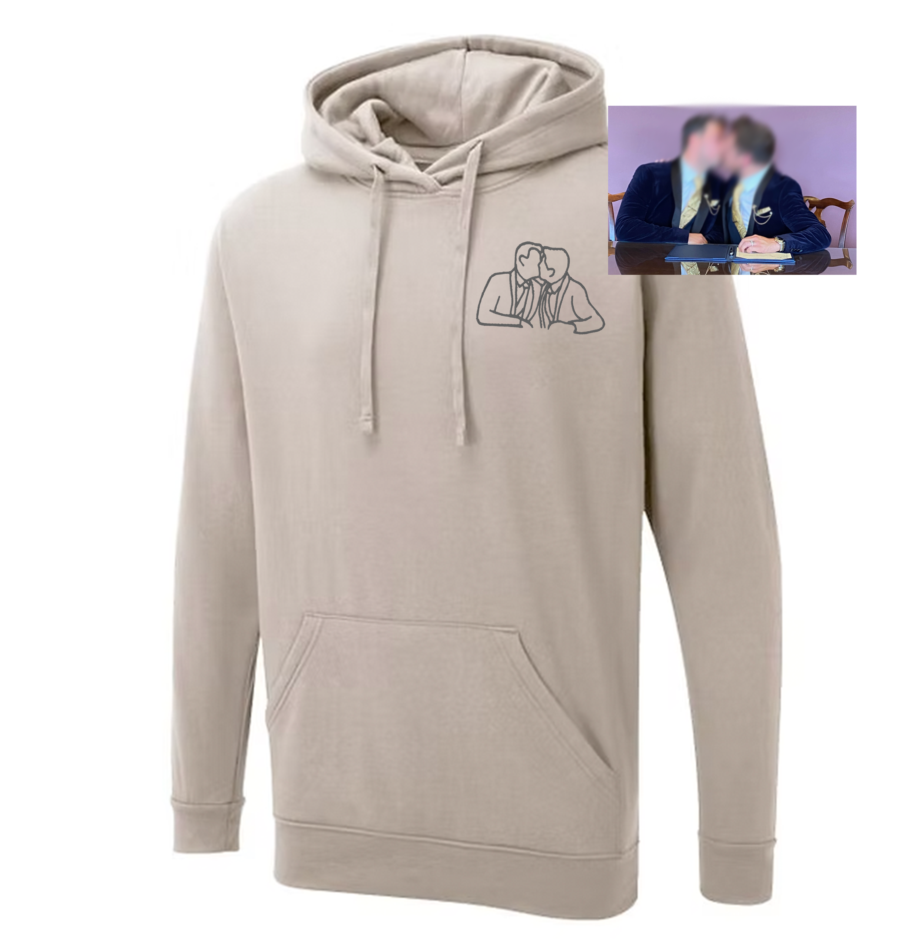Custom Silhouette Embroidered Hoodie image 0