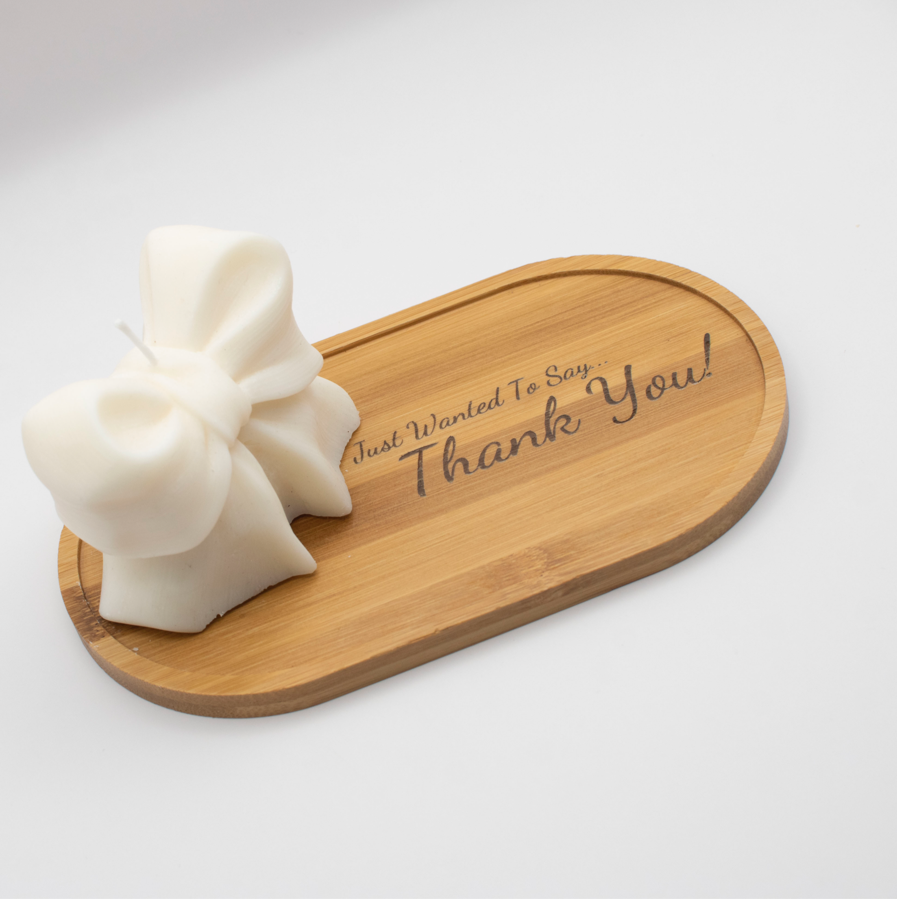 Bow Candle With Personalised Tray