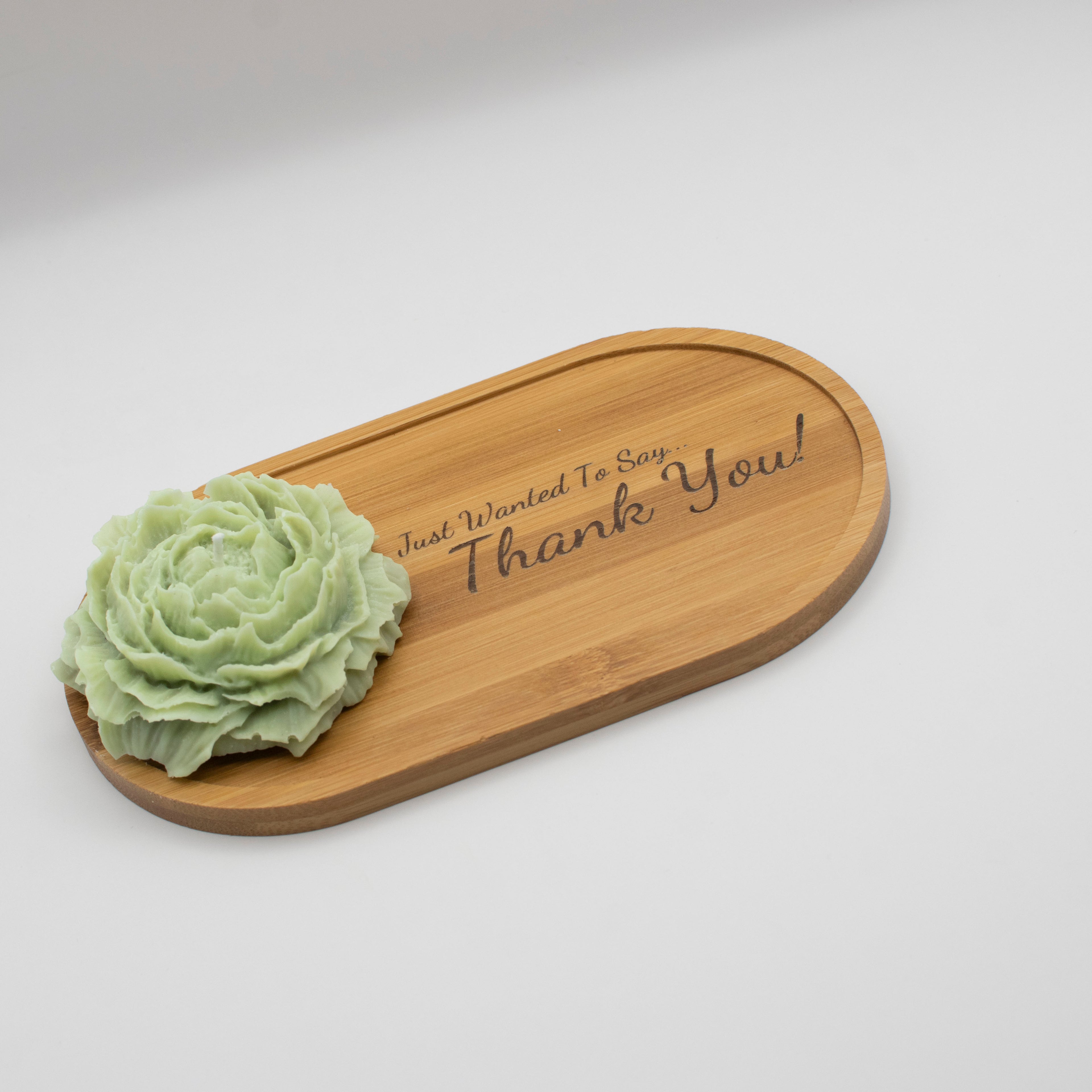 Flower Candle With Personalised Tray