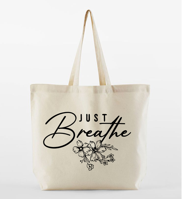 Beige Premium Inspirational Quote Tote Bag – Customisable image 5