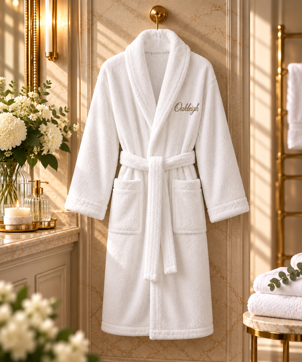 Luxury Personalised Embroidered Shawl Collar Bath Robe