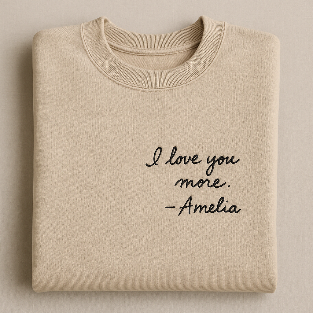 Love Note Jumper | Personalised Handwriting Embroidered Sweatshirt